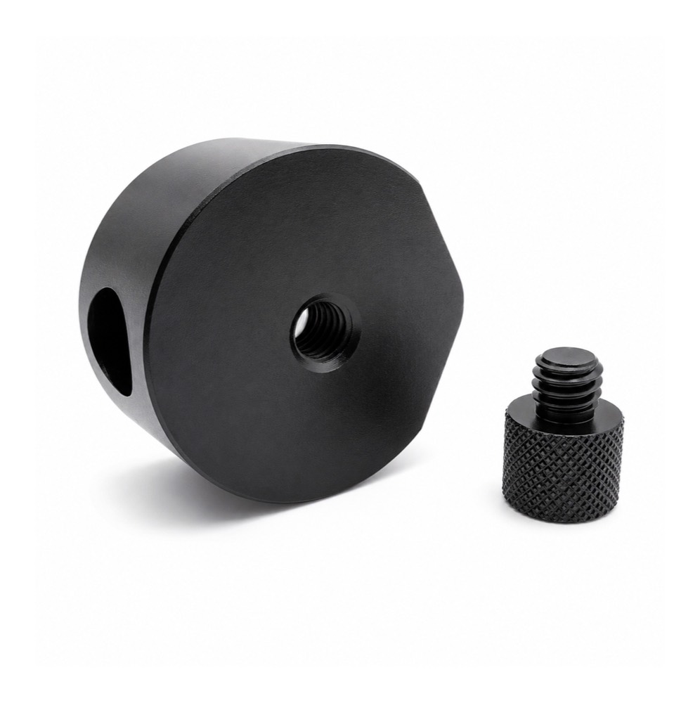WEYLCORE tripod mount adapter and optional riser shown as a polished product set.